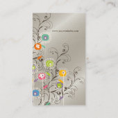 Groovy Blumen-Garten-wunderliches buntes Blumen Visitenkarte (Rückseite)