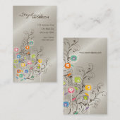 Groovy Blumen-Garten-wunderliches buntes Blumen Visitenkarte (Vorne/Hinten)