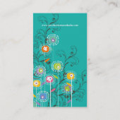 Groovy Blumen-Garten-wunderliches buntes Blumen Visitenkarte (Rückseite)