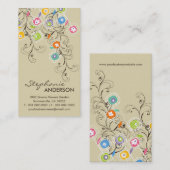 Groovy Blumen-Garten-wunderliches buntes Blumen Visitenkarte (Vorne/Hinten)