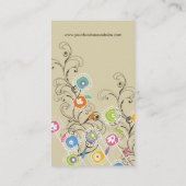 Groovy Blumen-Garten-wunderliches buntes Blumen Visitenkarte (Rückseite)