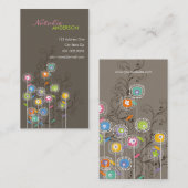 Groovy Blumen-Garten-wunderliches buntes Blumen Visitenkarte (Vorne/Hinten)