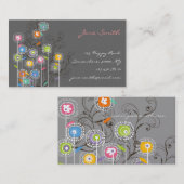 Groovy Blumen-Garten-wunderliches buntes Blumen Visitenkarte (Vorne/Hinten)