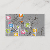 Groovy Blumen-Garten-wunderliches buntes Blumen Visitenkarte (Rückseite)