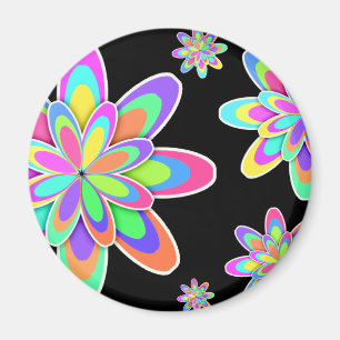Groovy Blumen Magnet