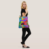 groovy Blumen-Power Siebzigerjahre Hippie Tasche (Am Model)