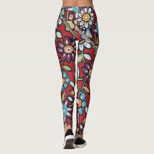 Groovy Blumen-Power Thunder_Cove des bunten Hippie Leggings (Rückseite)