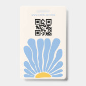 Groovy-Blumen-Retro-Boho-Geschäft Ausweis (Rückseite)