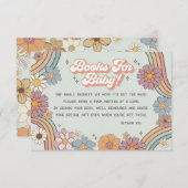 Groovy Blumenbücher für die Baby Einladung 70er (Vorne/Hinten)