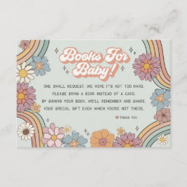 Groovy Blumenbücher für die Baby Einladung 70er