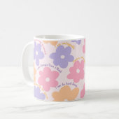 Groovy Blumenziffer, Positive Affirmation Retro Kaffeetasse (Vorderseite Links)