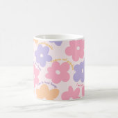 Groovy Blumenziffer, Positive Affirmation Retro Kaffeetasse (Mittel)