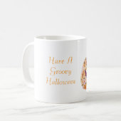 Groovy Blumiger Kürbis Halloween Kaffeetasse (Vorderseite Links)
