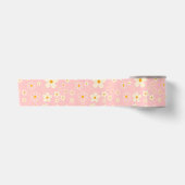 Groovy Blush Boho Daisy Blumen Garten Muster Schal Satinband (Vorderseite)