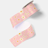Groovy Blush Boho Daisy Blumen Garten Muster Schal Satinband (Rückseite)