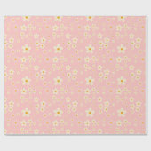 Groovy Blush Boho Daisy Blumen Garten Muster Wrap Geschenkpapier (Flach)