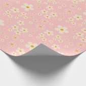 Groovy Blush Boho Daisy Blumen Garten Muster Wrap Geschenkpapier (Ecke)