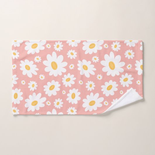 Groovy Blush Boho Daisy Bluorgarten Muster Badhandtuch Set (Handtuch)