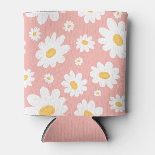 Groovy Blush Boho Daisy Bluorgarten Muster Dosenkühler (Vorderseite)