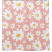Groovy Blush Boho Daisy Bluorgarten Muster Duschvorhang (Vorderseite)