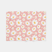 Groovy Blush Boho Daisy Bluorgarten Muster Fleecedecke (Vorderseite (Horizontal))