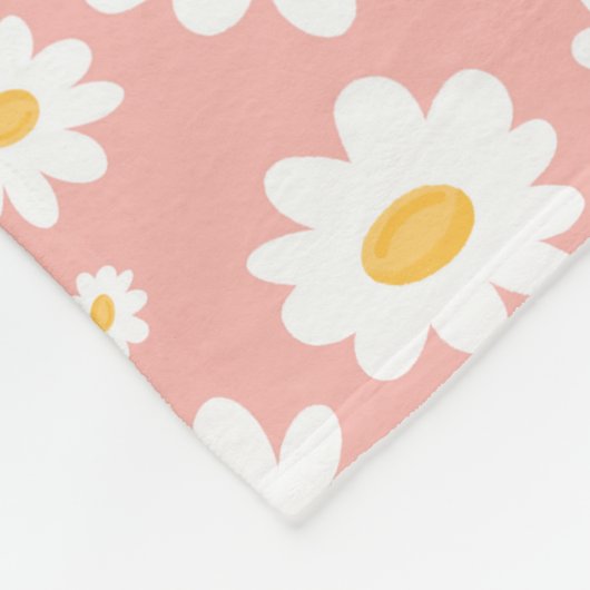 Groovy Blush Boho Daisy Bluorgarten Muster Fleecedecke (Ecke)