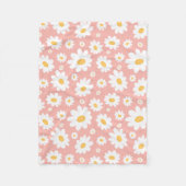 Groovy Blush Boho Daisy Bluorgarten Muster Fleecedecke (Vorderseite)