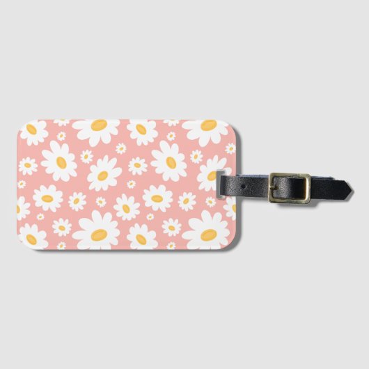 Groovy Blush Boho Daisy Bluorgarten Muster Gepäckanhänger (Vorderseite (Horizontal))