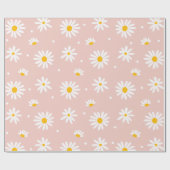 Groovy Blush Boho Daisy Bluorgarten Muster Geschenkpapier (Flach)