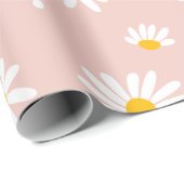 Groovy Blush Boho Daisy Bluorgarten Muster Geschenkpapier (Rolleneckpunkt)