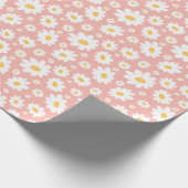 Groovy Blush Boho Daisy Bluorgarten Muster Geschenkpapier (Ecke)