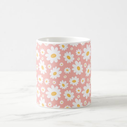 Groovy Blush Boho Daisy Bluorgarten Muster Kaffeetasse (Mittel)