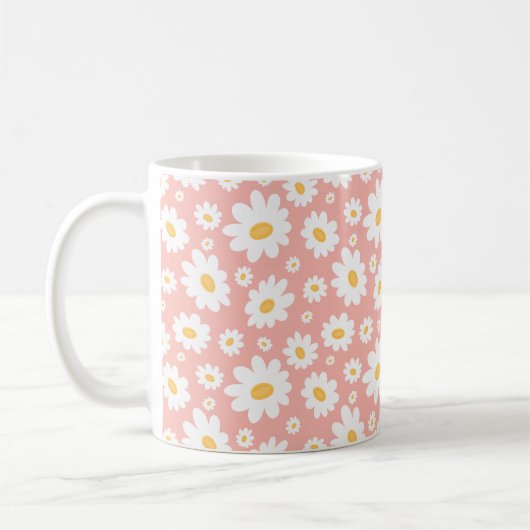 Groovy Blush Boho Daisy Bluorgarten Muster Kaffeetasse (Links)