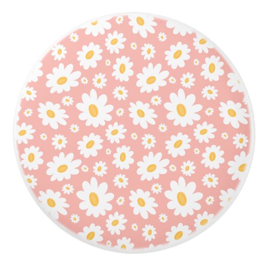 Groovy Blush Boho Daisy Bluorgarten Muster Keramikknauf (Vorderseite)