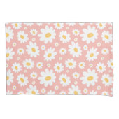 Groovy Blush Boho Daisy Bluorgarten Muster Kissenbezug (Vorderseite)