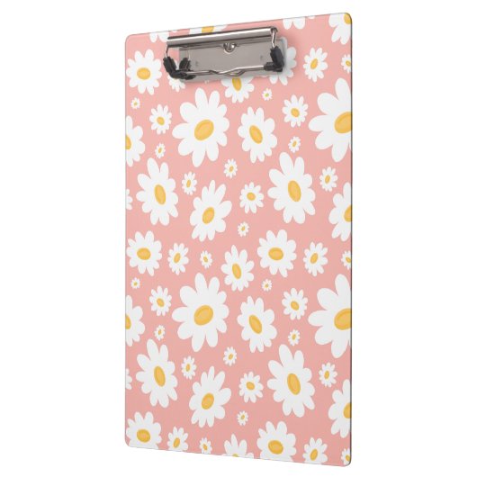 Groovy Blush Boho Daisy Bluorgarten Muster Klemmbrett (Links)