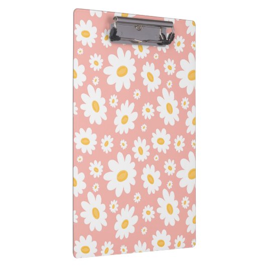 Groovy Blush Boho Daisy Bluorgarten Muster Klemmbrett (Rechts)