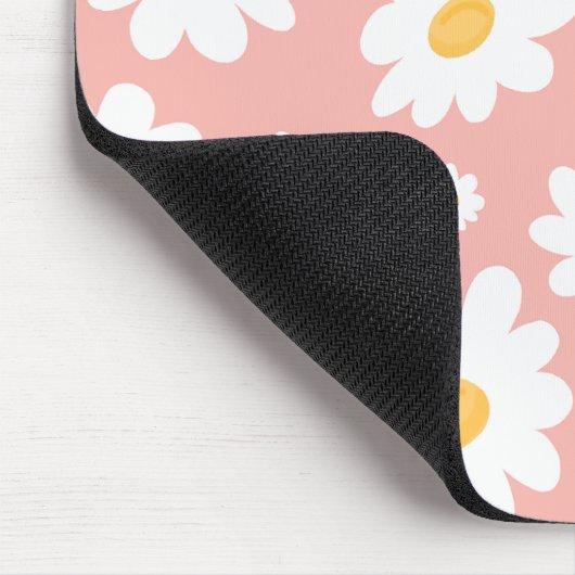 Groovy Blush Boho Daisy Bluorgarten Muster Mousepad (Ecke)
