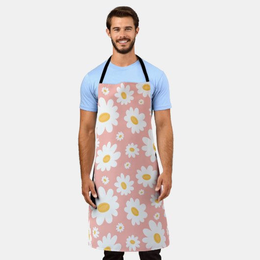 Groovy Blush Boho Daisy Bluorgarten Muster Schürze (Getragen)