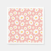 Groovy Blush Boho Daisy Bluorgarten Muster Serviette (Vorderseite)