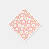 Groovy Blush Boho Daisy Bluorgarten Muster Serviette (Ecke)