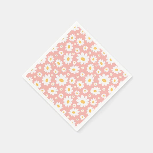Groovy Blush Boho Daisy Bluorgarten Muster Serviette (Ecke)