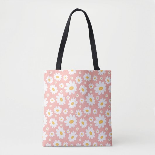 Groovy Blush Boho Daisy Bluorgarten Muster Tasche (Vorderseite)