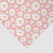 Groovy Blush Boho Daisy Floral Garden Pattern Seidenpapier (Ausschnitt)