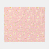 Groovy Blush Boho Gänseblümchen Blumen Garten Must Fleecedecke (Vorderseite (Horizontal))