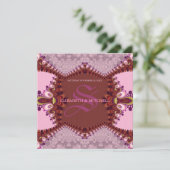 Groovy Bohemisch Damask Einladung (Stehend Vorderseite)