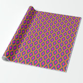 Groovy Bohemisch Retro Rosa Orange geometrische Fo Geschenkpapier (Ungerollt)