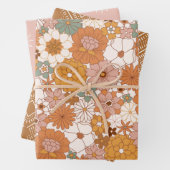 Groovy Boho 70er Blume Pattern Geschenkpapier Set (Beispiel)
