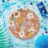 Groovy Boho 70er Blume Pattern Pappteller (Party)