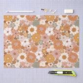 Groovy Boho 70er Blume Pattern Seidenpapier (Handwerk)